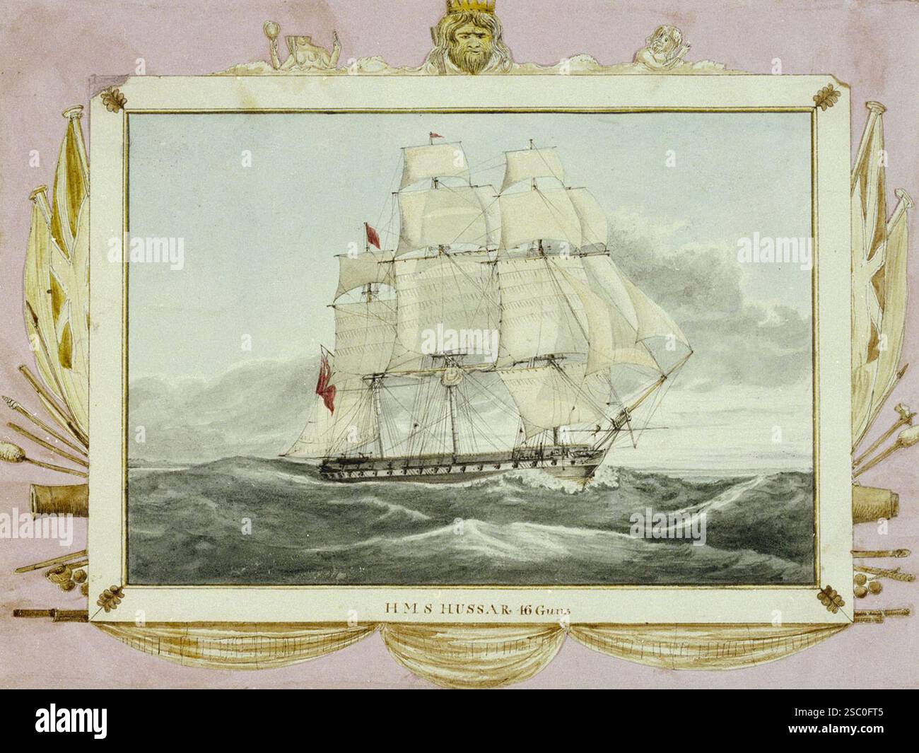 HMS Hussar 46 Guns PU6068. Foto Stock HMS Hussar 46 Guns PU6068. Foto Stock