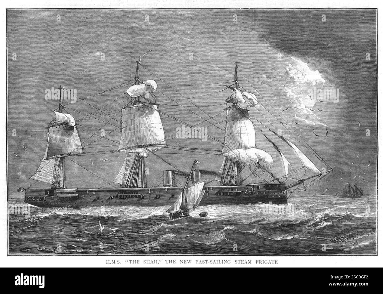 HMS 'The Shah', The New Fast-Sailing Steam Frigate - The Graphic 1873. Foto Stock