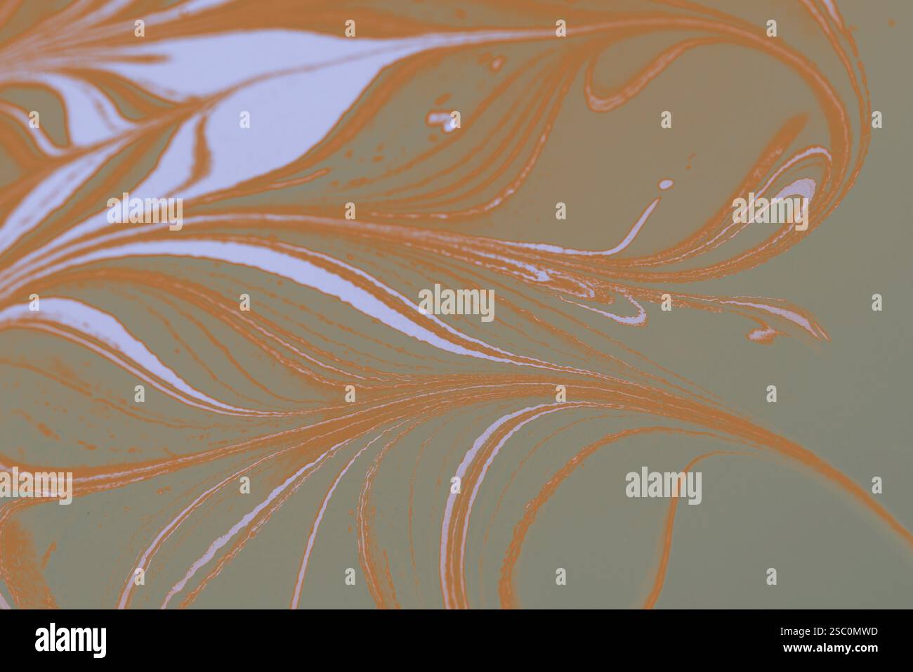Bella arte astratta di tecniche di pittura di marbling Ebru sull'acqua con vernici acriliche Foto Stock