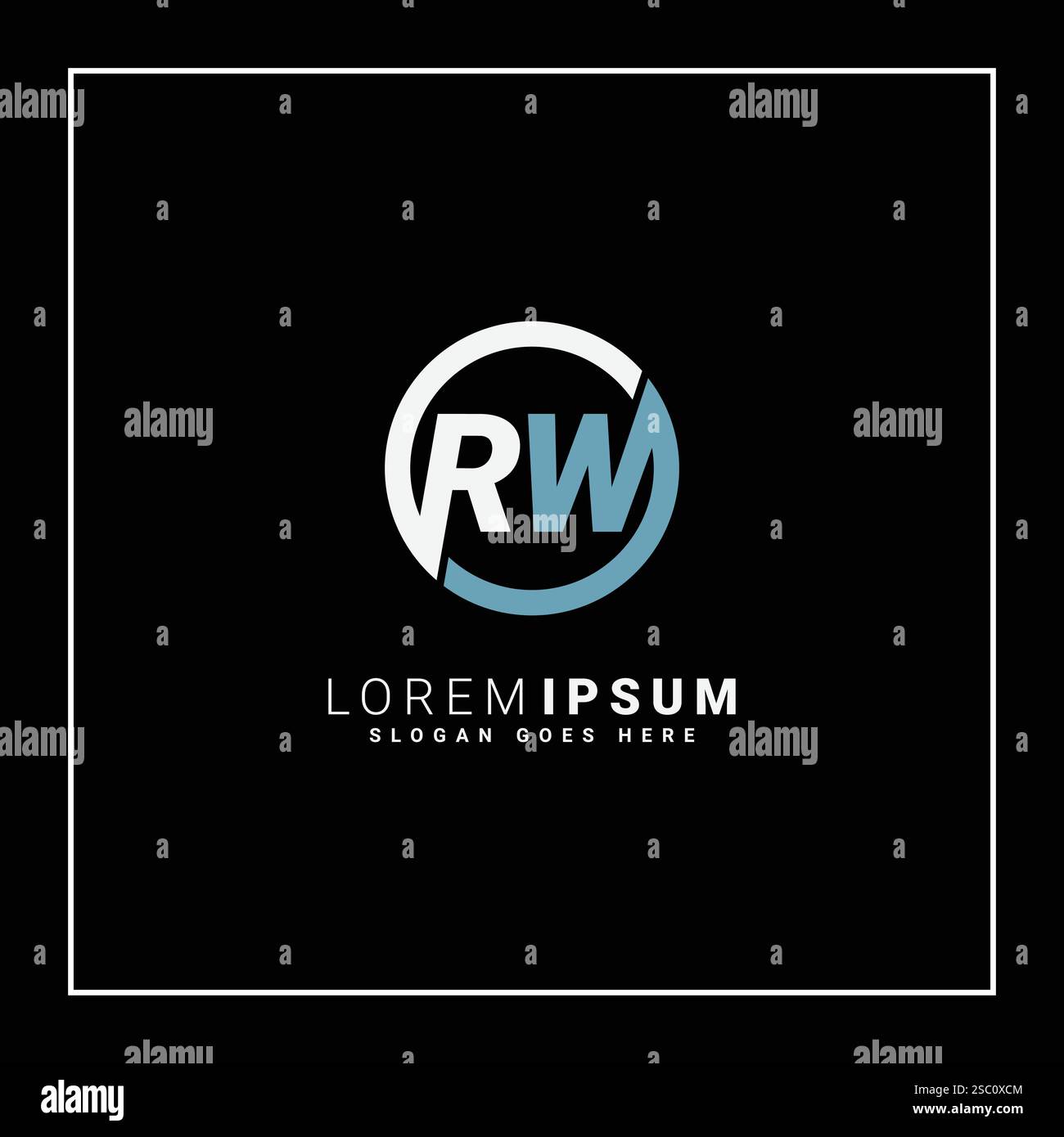Logo RW con lettera astratta - modello monogramma iniziale per alfabeti R e W. Illustrazione Vettoriale