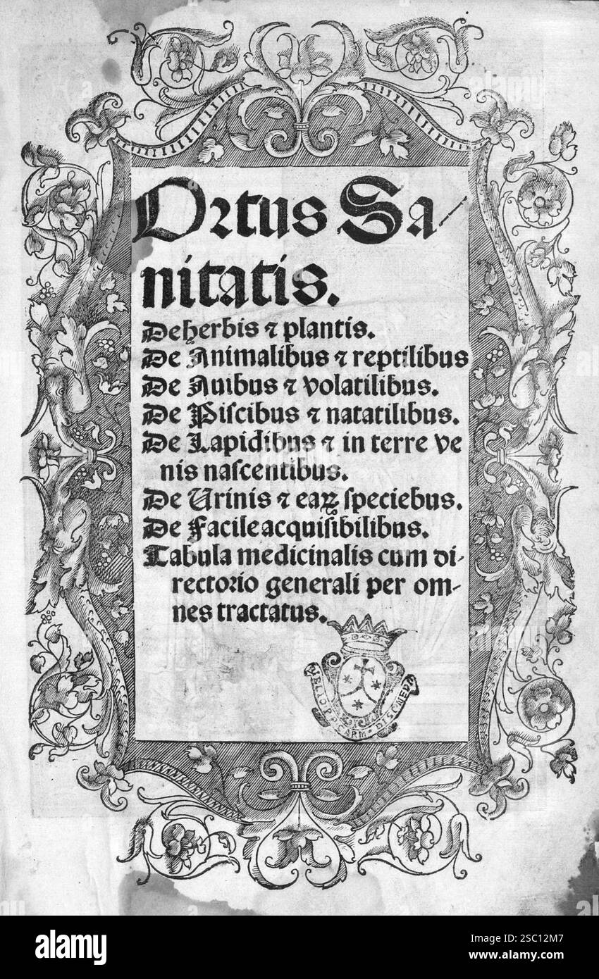 Hortus sanitatis, 1511 Foto Stock