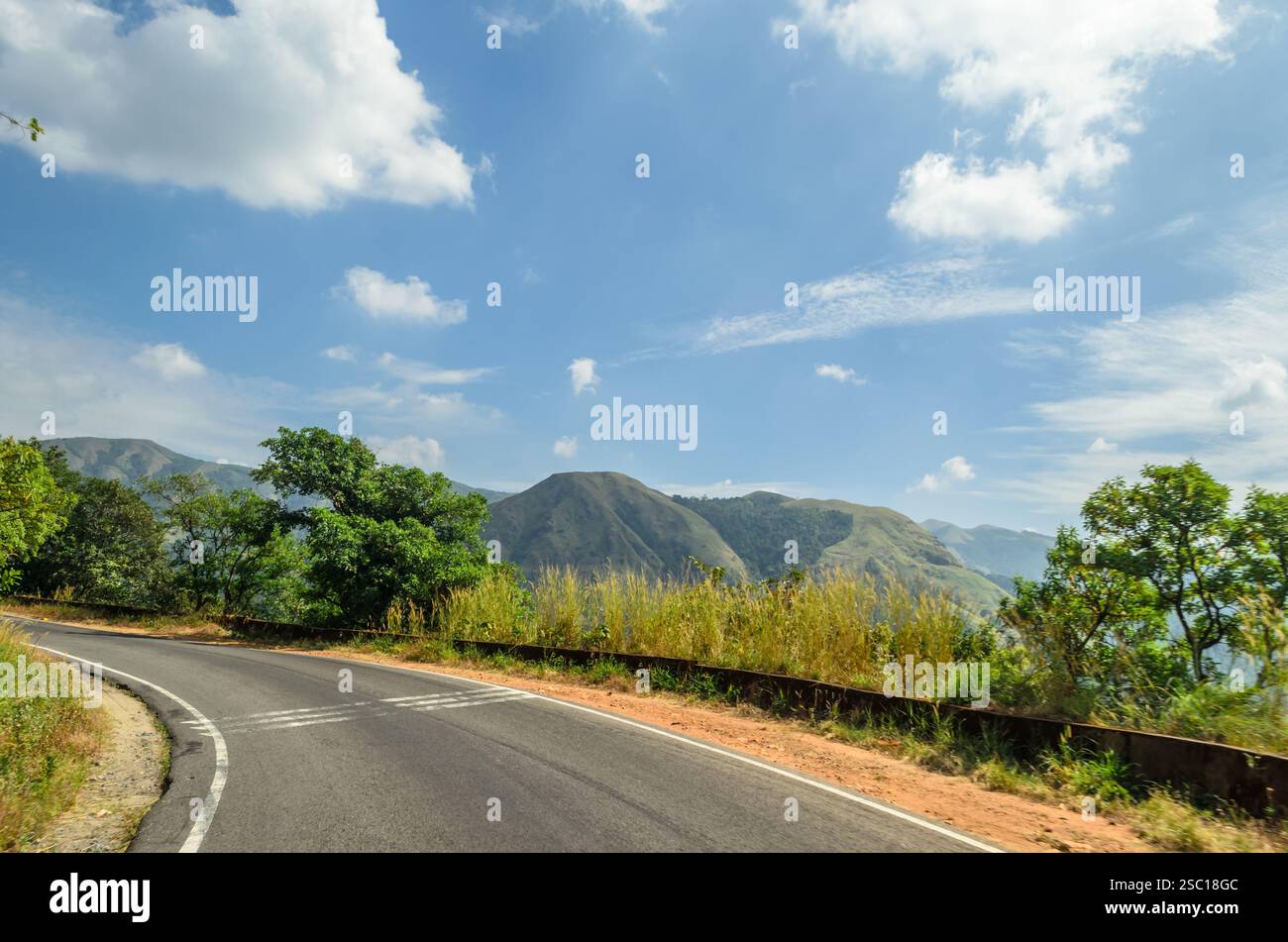 Bellissimi pendii lungo le strade di Kudremukh, distretto di Chikmagalur, Karnataka Foto Stock