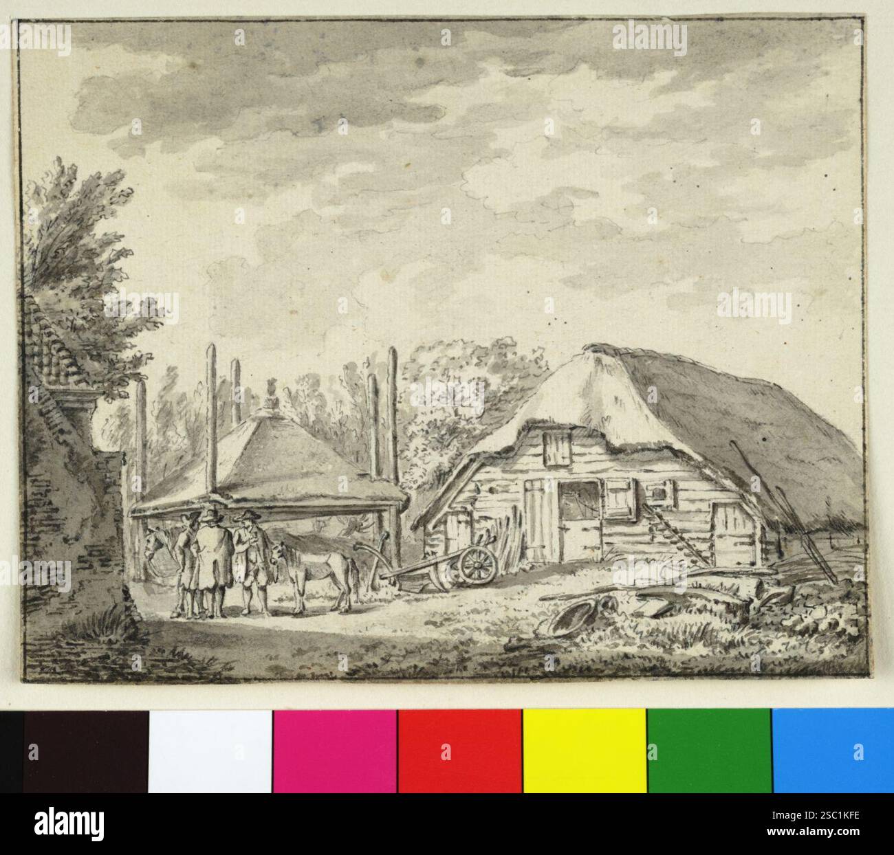 Gezicht op de schuur bij de boerderij annex herberg Het Loevenhoutje bij de kruising van de Anthoniedijk en de Hoofddijkse Wetering te UtrechtNB De An. Foto Stock