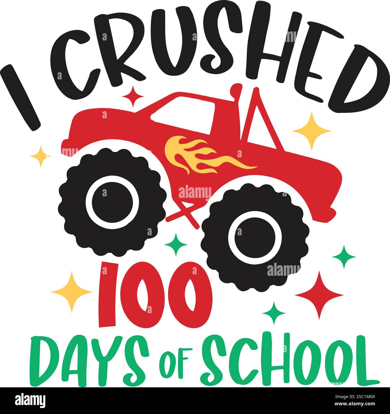 Ho distrutto 100 giorni di School T Shirt Design Illustrazione Vettoriale