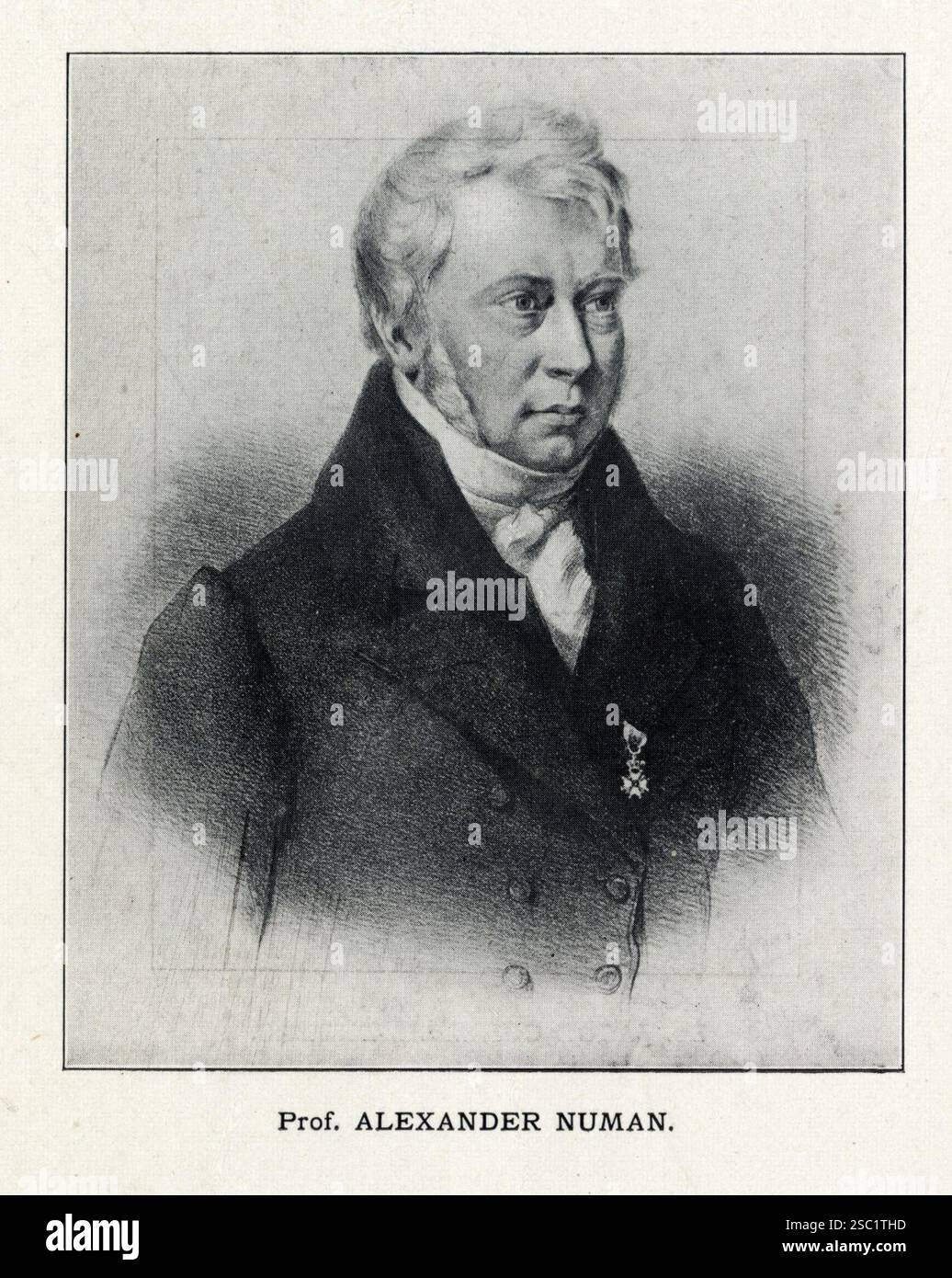 Portret van Alexander Numan geboren 1780 hoogleraar in de diergeneeskunde directeur van de Rijksveeartsenijschool te Utrecht 1821 1851 overleden 1852 . Foto Stock