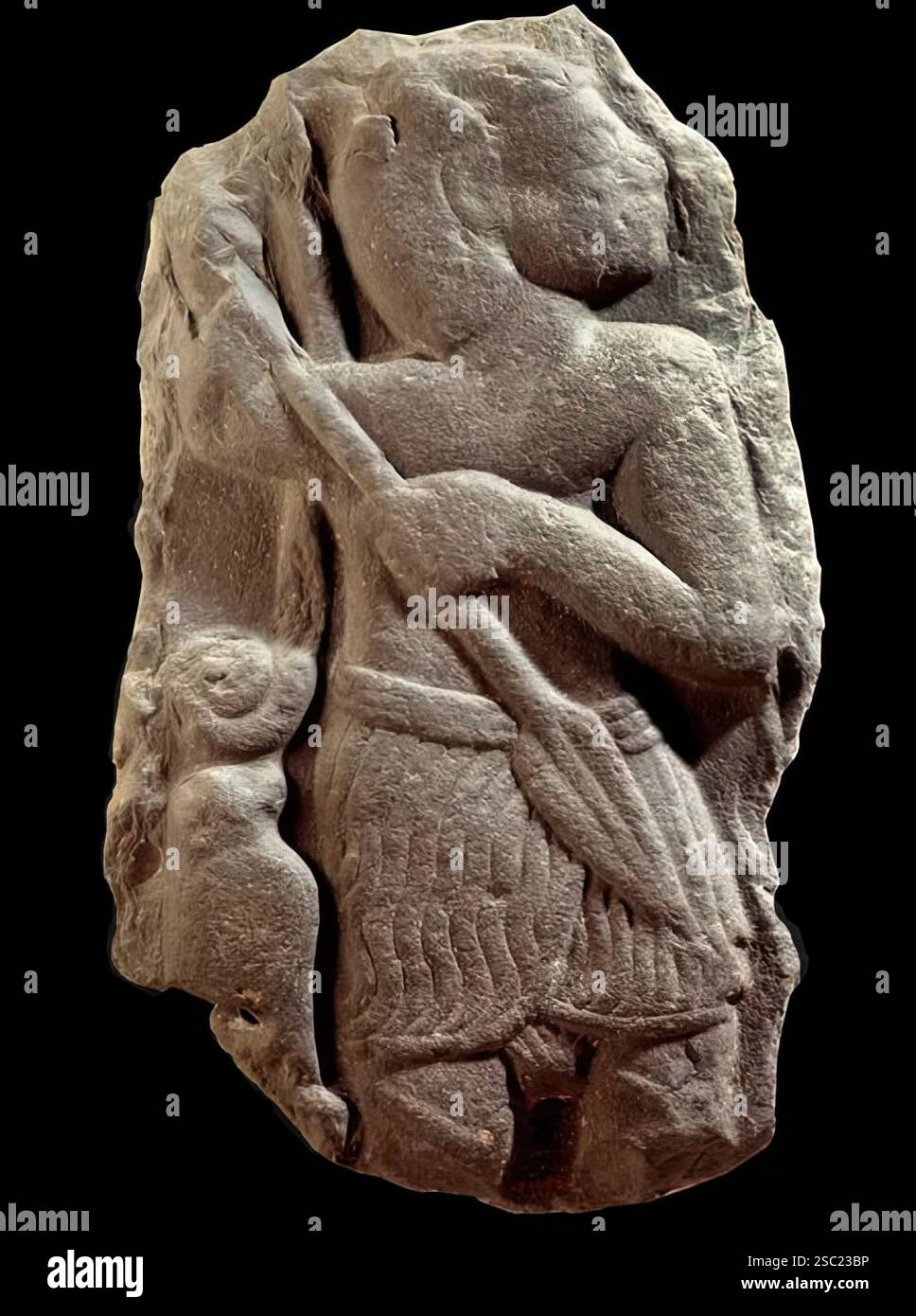 5319. Grande statua in basalto di un guerriero, forse il Moabita Storm-God. c. 1100 BC, che si trova a est del Mar Morto. Foto Stock