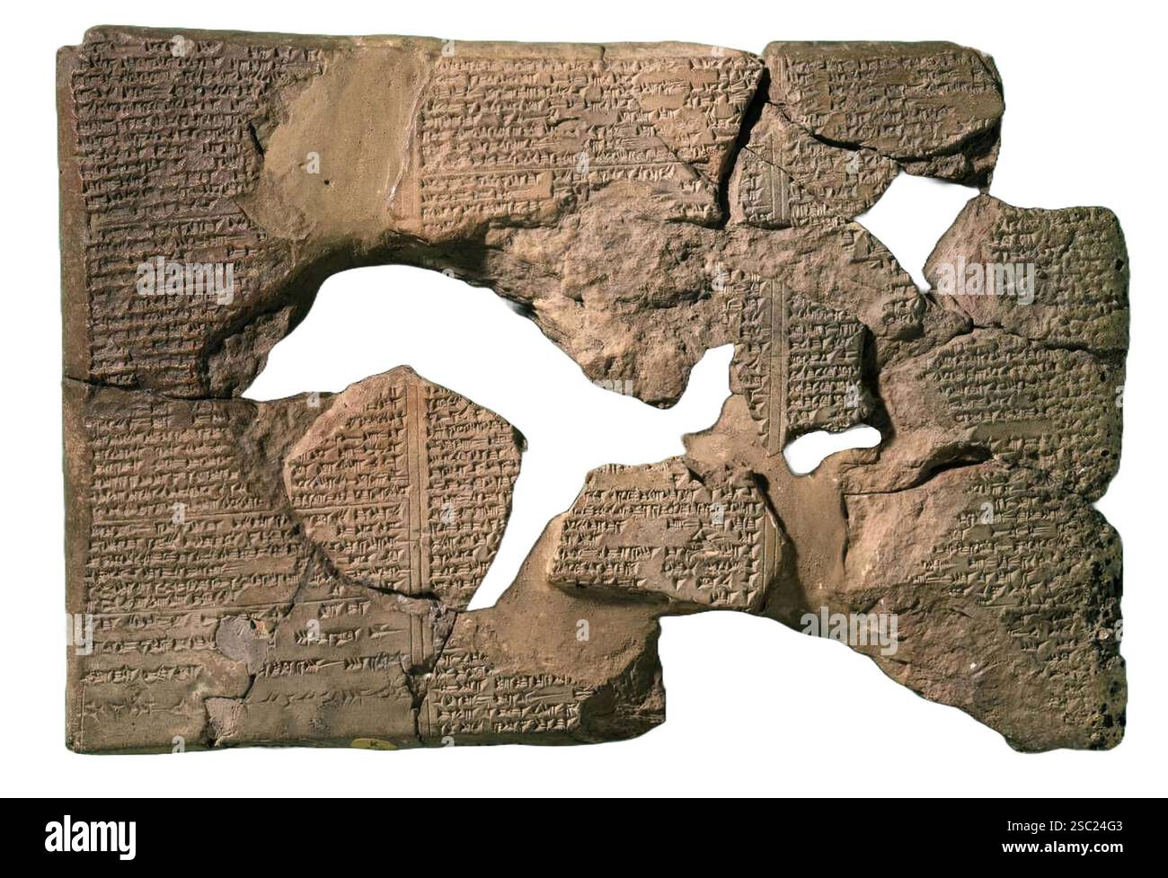 7601. Undicesima tavoletta della serie di storia neo-assira del diluvio, le prime poesie sumeriche Gilgamesh risalgono alla terza dinastia Foto Stock