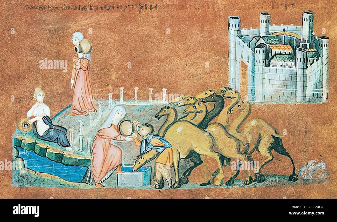7604. Vienna Genesis uno dei più antichi manoscritti biblici miniati, probabilmente prodotti in Siria nella prima metà del vi secolo. Illustra Foto Stock