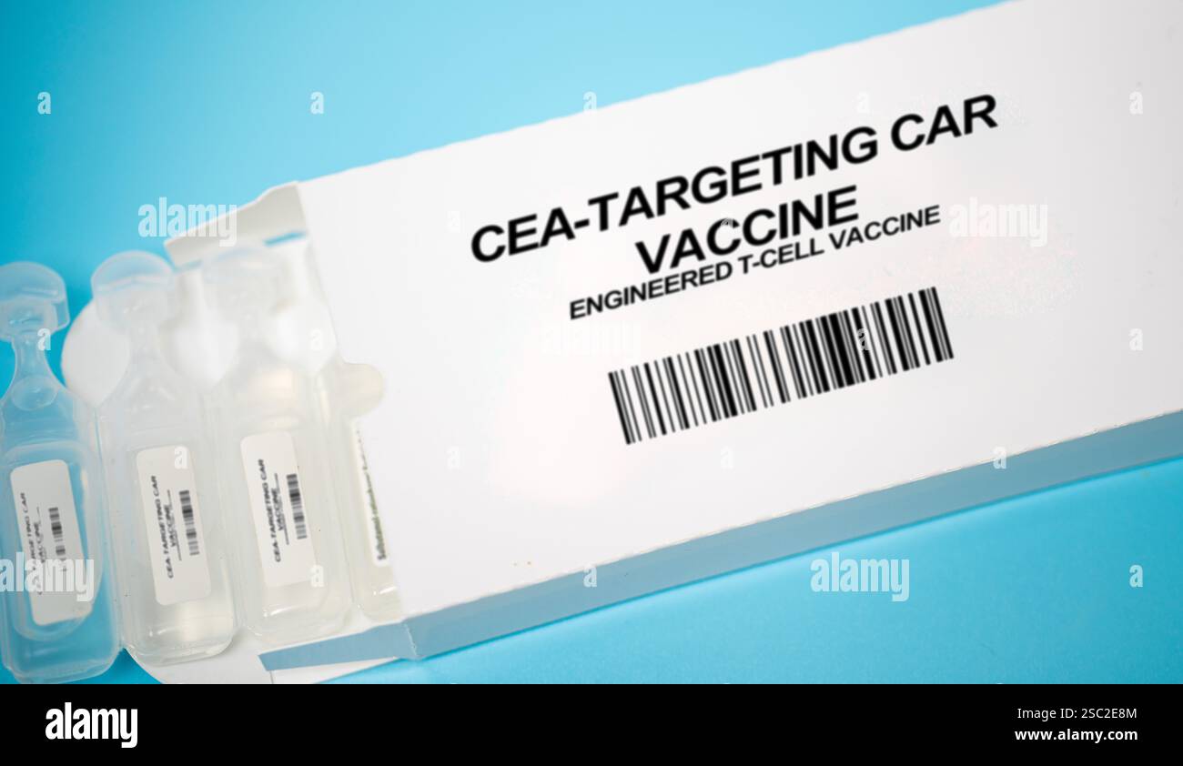 Il vaccino PER AUTO mirato al CEA utilizza la tecnologia del recettore antigenico chimerico per colpire il vaccino T-cell ingegnerizzato all'antigene CEA Un vaccino che combina la tecnologia AUTOMOBILISTICA Foto Stock