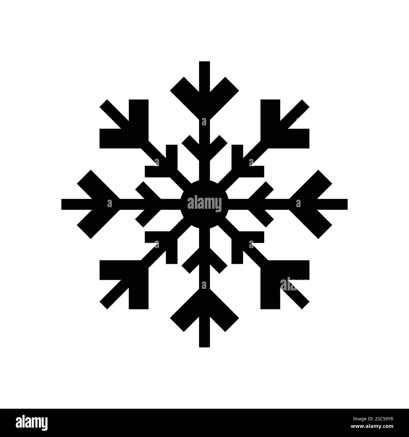 disegno dell'illustrazione del modello vettoriale dell'icona del fiocco di neve Illustrazione Vettoriale