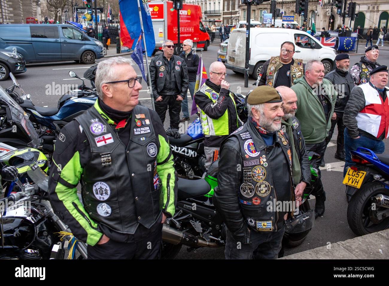 Londra, Regno Unito. 5 febbraio 2025. I veterani dell'Irlanda del Nord hanno organizzato una protesta nel centro di Londra contro i piani del governo di abrogare il Legacy Act Credit: Richard Lincoln/Alamy Live News Foto Stock