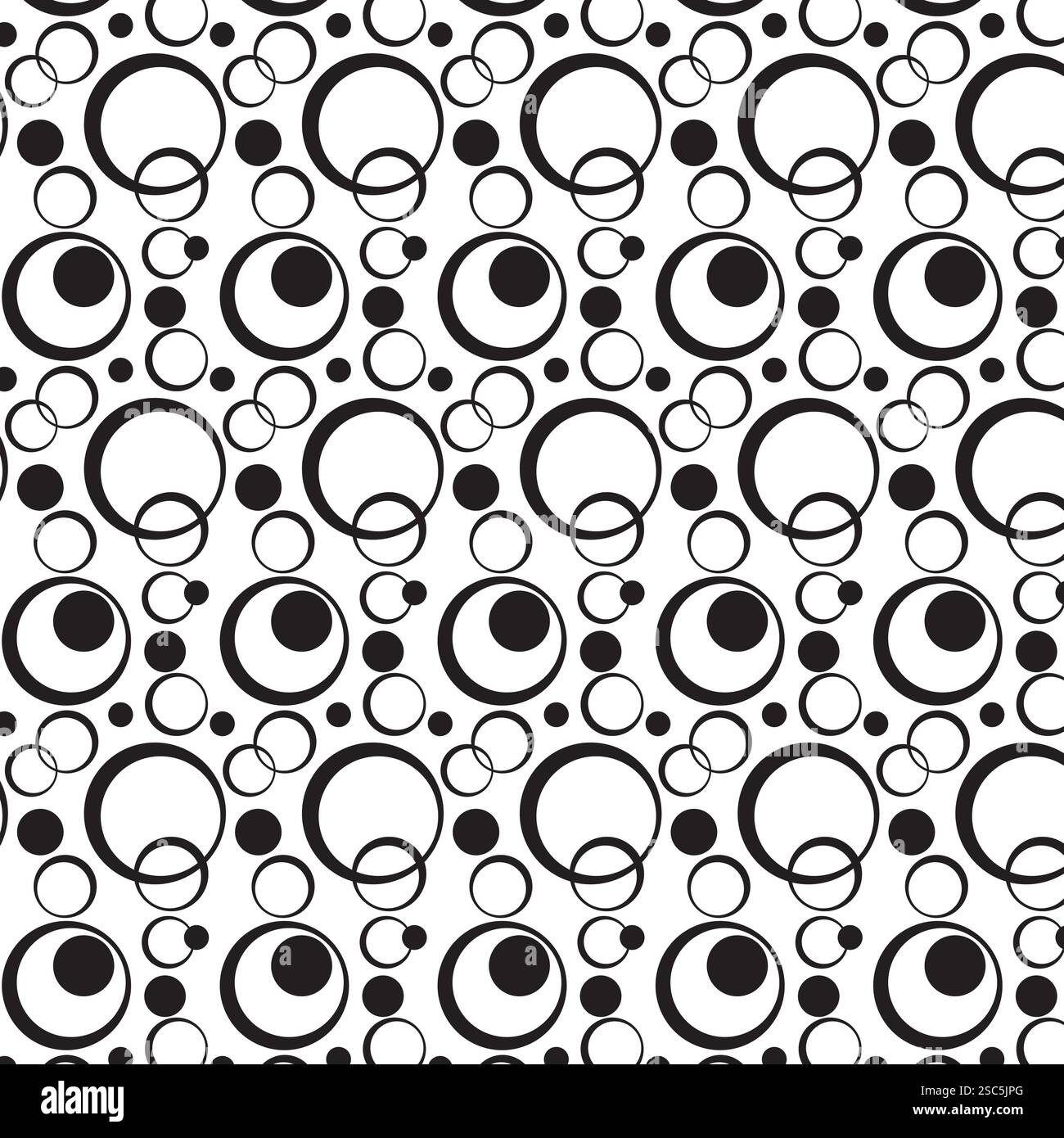 Illustrazione a stock con motivo monocromatico senza cuciture | vettore Premium | sfondo con motivo circolare Illustrazione Vettoriale