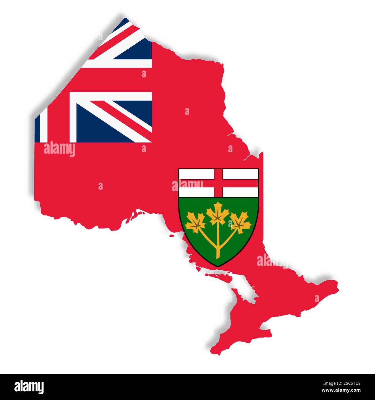 Mappa delle bandiere della provincia di Ontario Canada Foto Stock