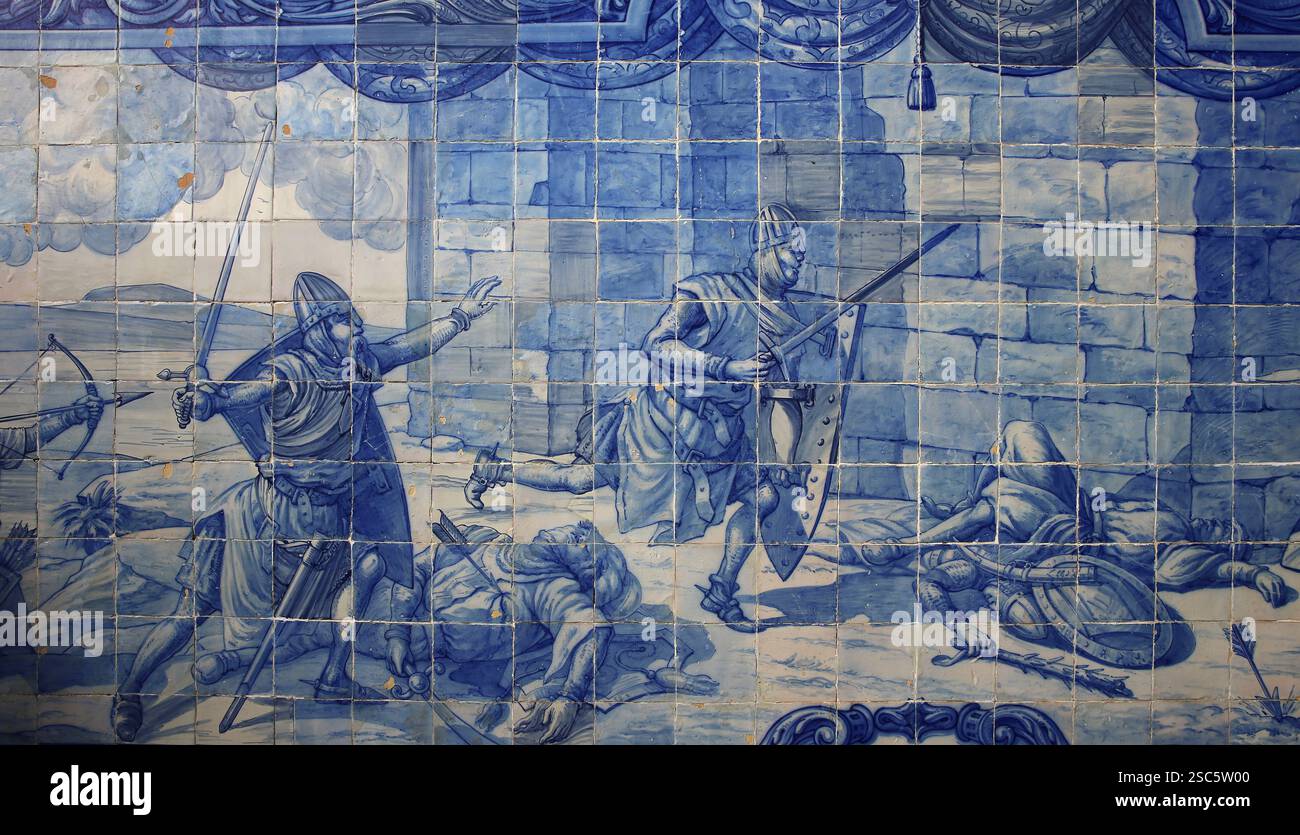 Riconquista. L'assedio di Lisbona del 1147 segnò la dinastia degli Almoravidi. Tessere. Portogallo. Foto Stock