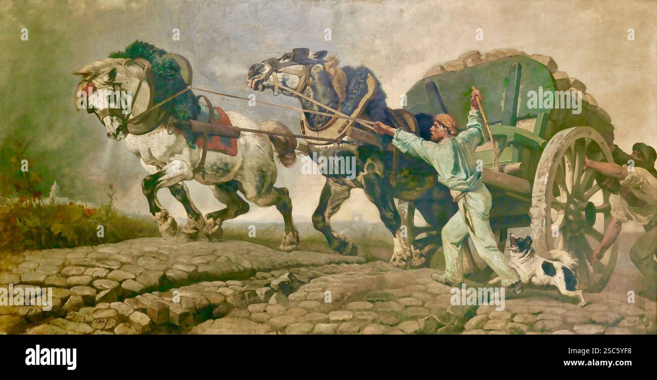 Charles Verlat - il carico pesante - 1857 Foto Stock