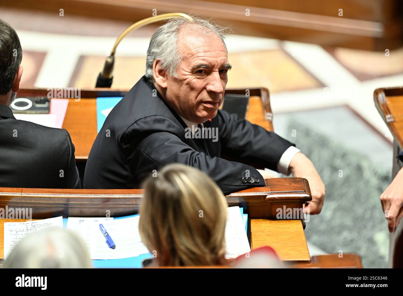 Parigi, Frankreich. 4 febbraio 2025. Parigi il 5 febbraio 2025, interrogazioni al governo - il primo ministro francese francese francese di Parigi Francois Bayrou durante una sessione di domande al governo all'Assemblea nazionale francese credito: HMB Media/Alamy Live News Foto Stock
