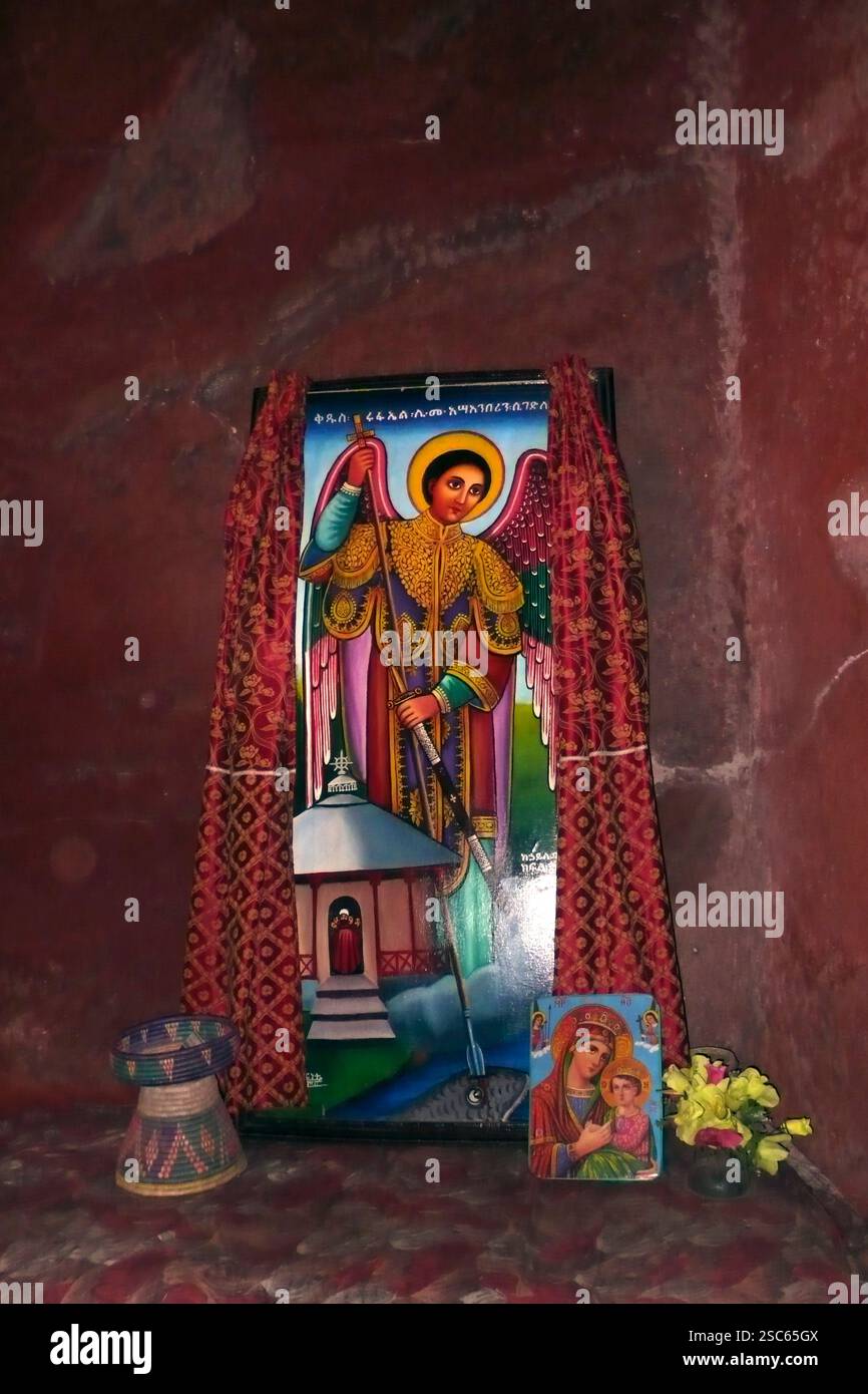Icona sacra. Lalibela. (Etiopia) Foto Stock