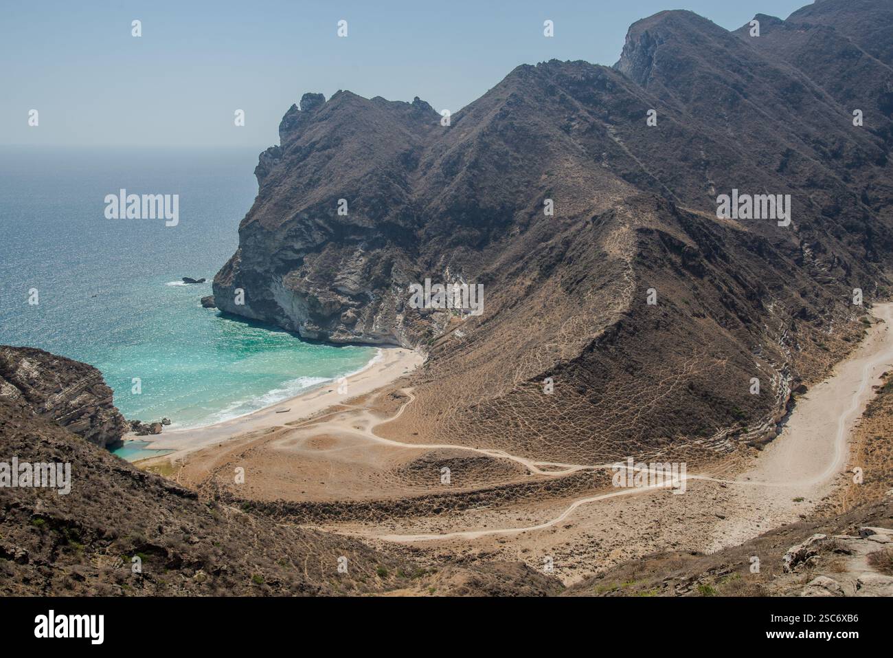 Bella spiaggia di Alouf vicino a Salalah, Oman Foto Stock