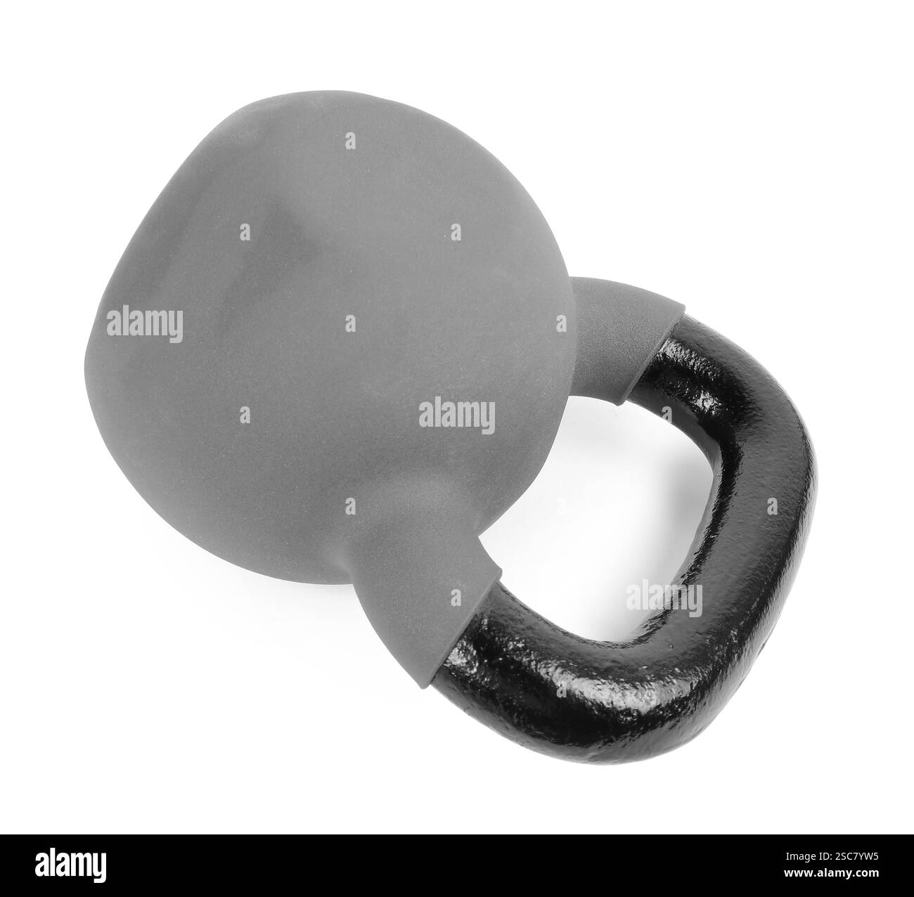 Un campanello metallico isolato su bianco. Attrezzature sportive Foto Stock