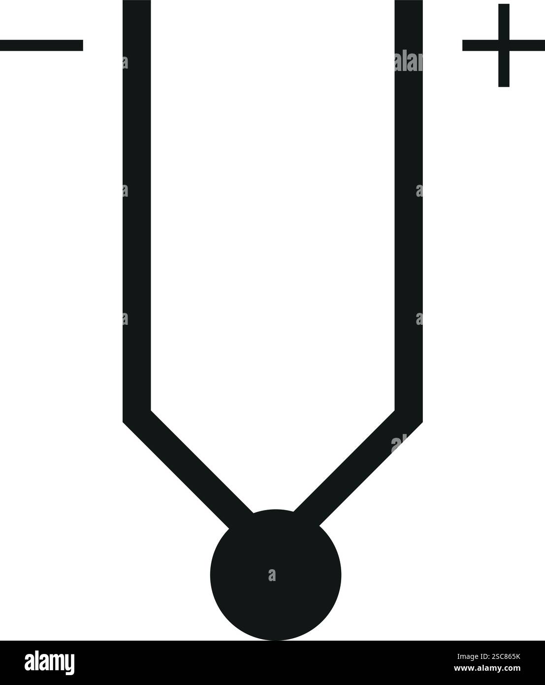 Segnale termocoppia. Può essere utilizzato per misurare la temperatura. Simboli e simboli elettronici. Illustrazione Vettoriale