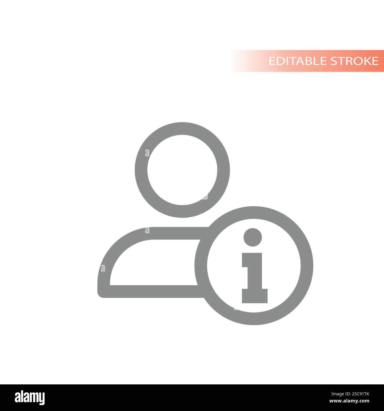 Vettore linea segnale informazioni utente. Icona dei dati personali e dei contatti o delle informazioni. Illustrazione Vettoriale