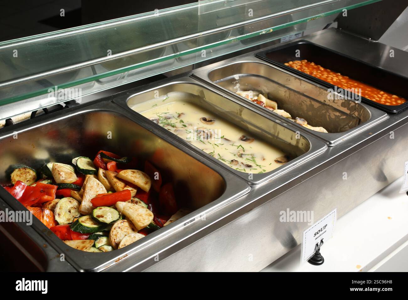 Esposizione gastronomica a buffet Foto Stock