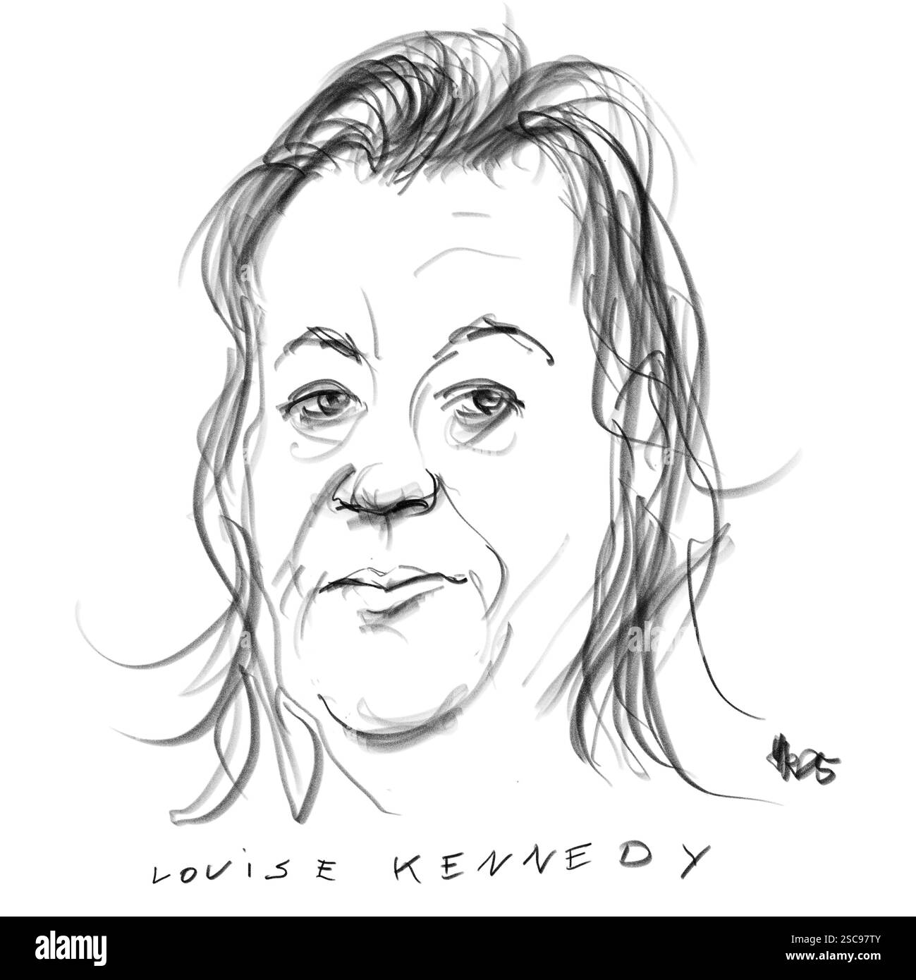 Ritratto a matita dell'autrice Louise Kennedy Foto Stock