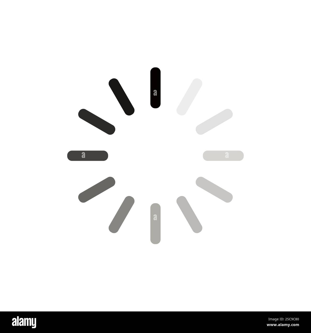 Icona avanzamento barra di caricamento . Icone della barra di caricamento. Set di icone vettoriali della barra di caricamento del sito Web, raccolta caricatore circolare Illustrazione Vettoriale