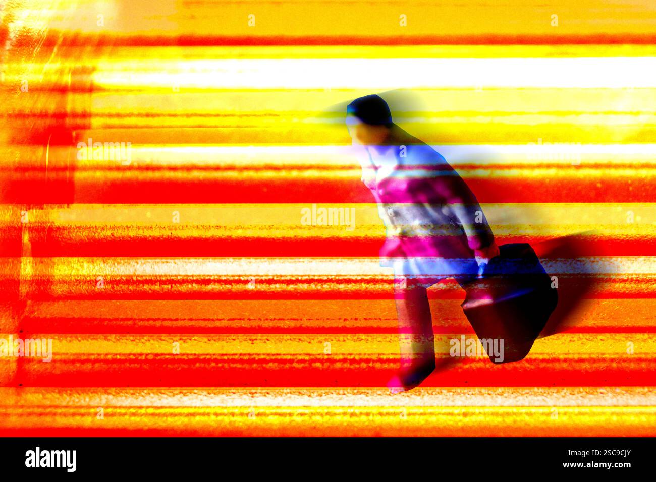 Uomo, viaggiatore, lavoratore, astratto, concetto. Foto Stock