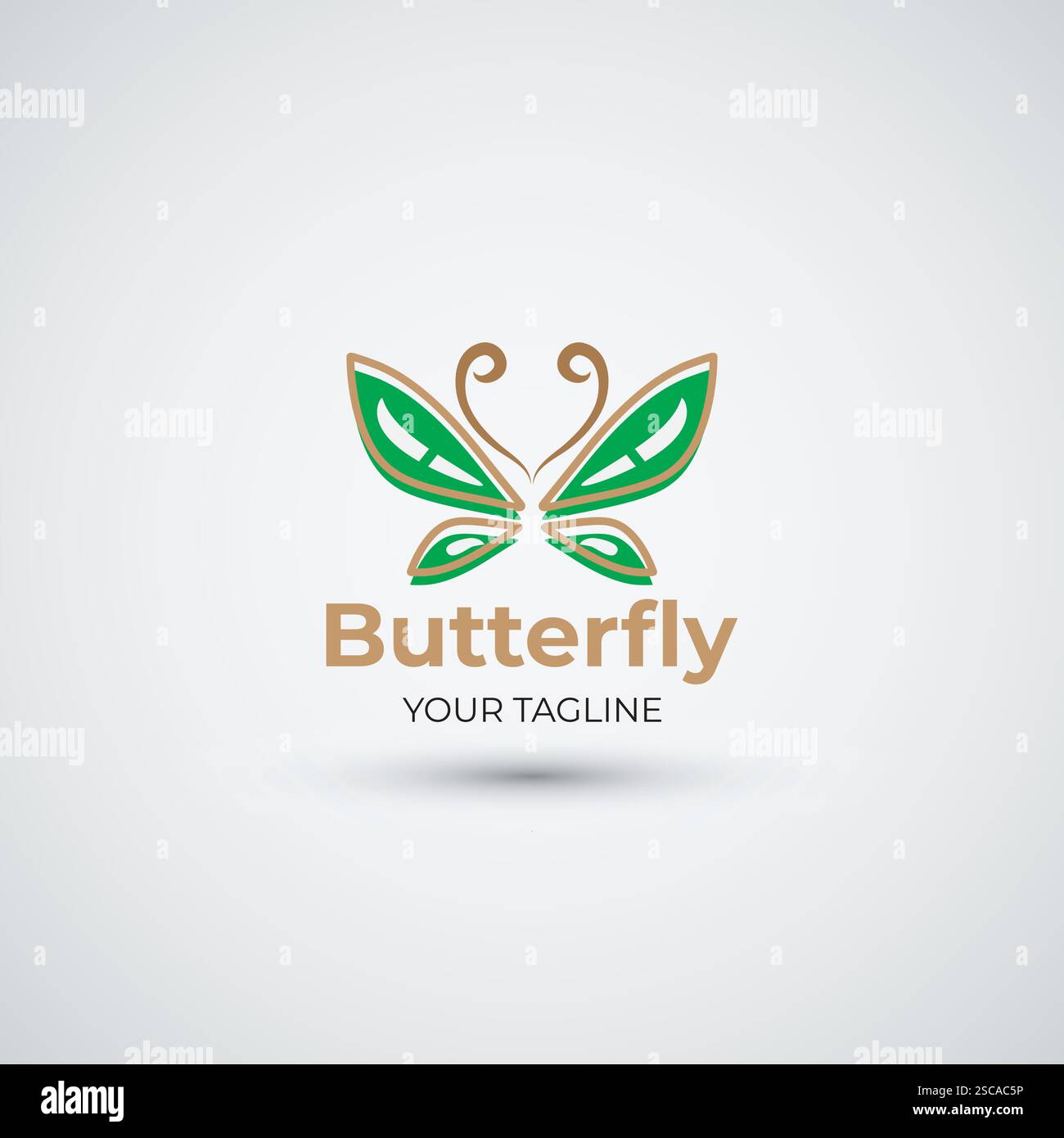 Design astratto con logo farfalla verde Illustrazione Vettoriale