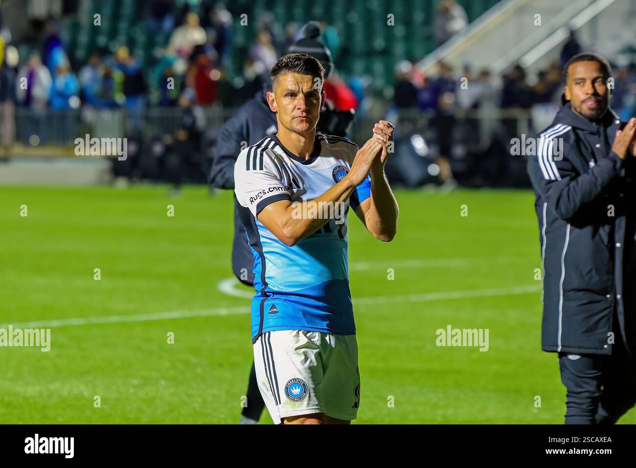 Cary, Carolina del Nord, Stati Uniti. 5 febbraio 2025. Foto partita amichevole tra la (MSL) Charlotte FC e la North Carolina FC al WakeMed Soccer Park di Cary, North Carolina, il 5 febbraio 2025. Il North Carolina FC ha vinto 1 - 0. (Credit Image: © Israel anta via ZUMA Press Wire) SOLO USO EDITORIALE! Non per USO commerciale! Foto Stock