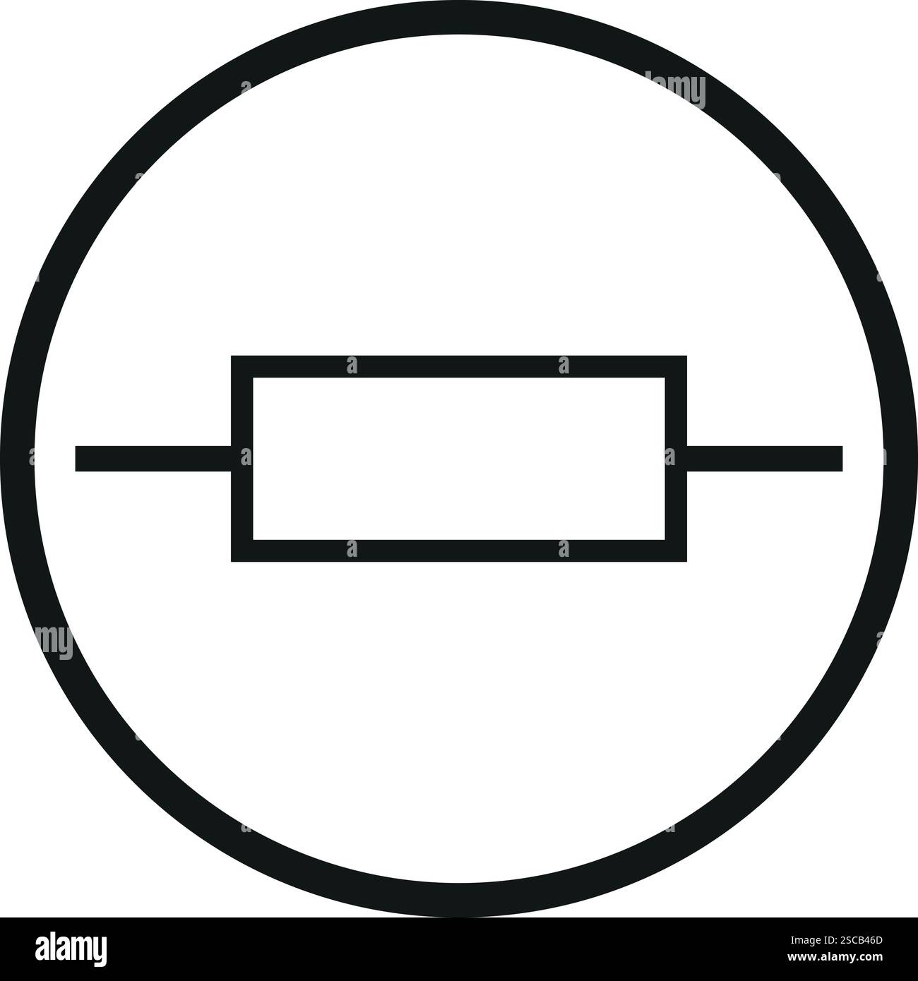 Simbolo icona resistore circuito elettronico. Simboli e segnali elettrici. Illustrazione Vettoriale