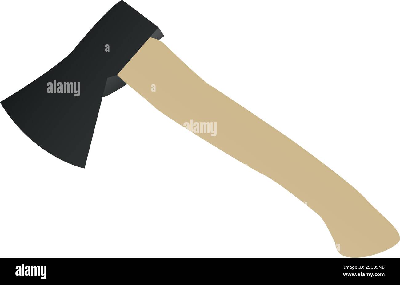 Vettore ascia da campeggio con manico in legno. Simboli e simboli degli strumenti. Illustrazione Vettoriale
