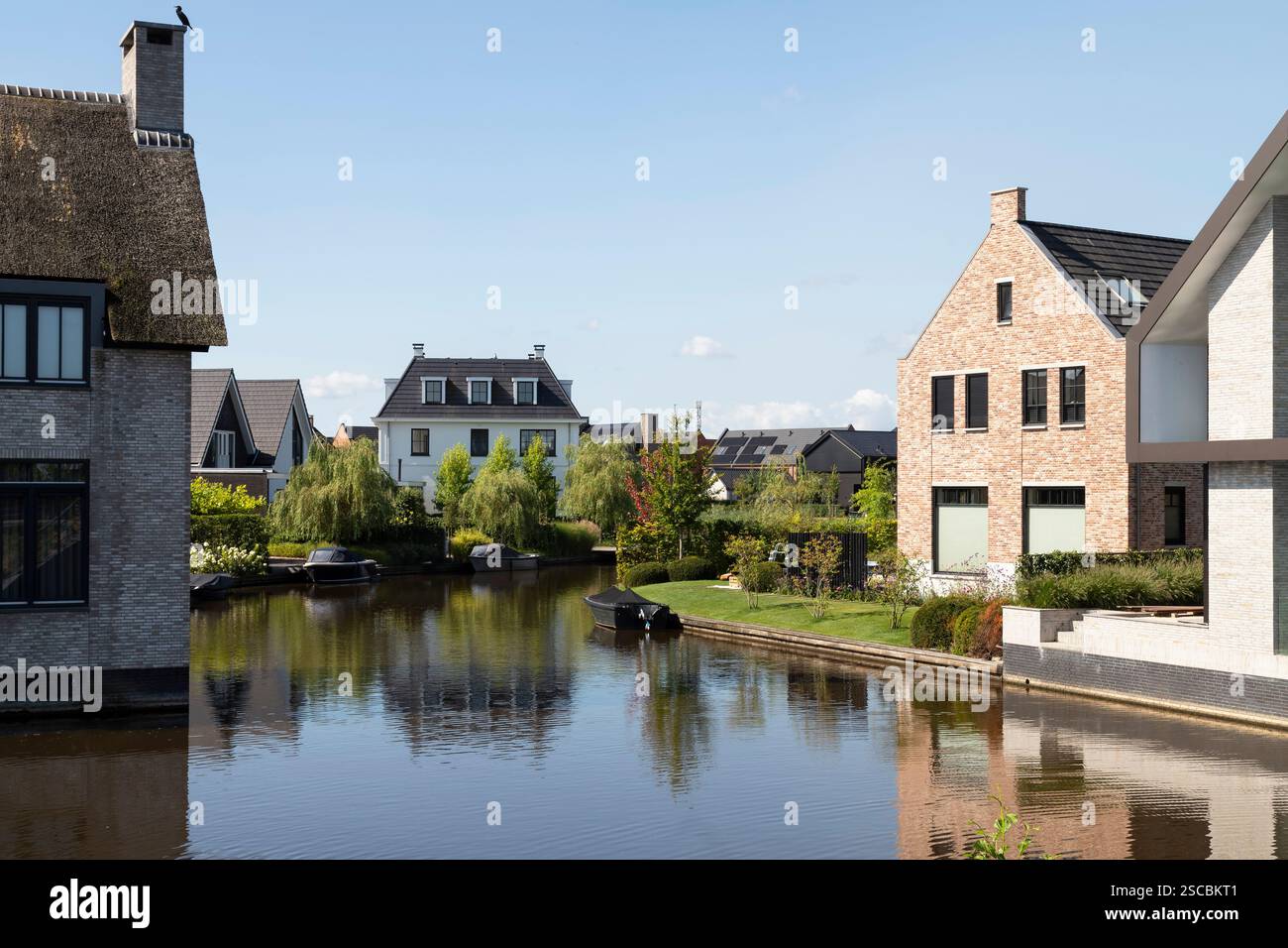 Case moderne nel nuovo quartiere Vathorst di Amersfoort, nei Paesi Bassi. Foto Stock