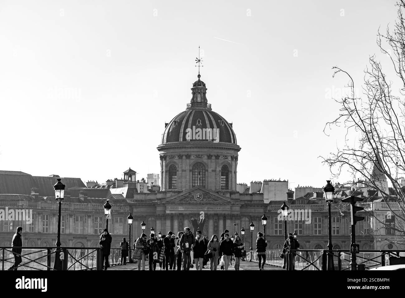 Parigi, Francia - 24 gennaio 2022: Vista esterna dell'Accademia francese delle Scienze o dell'Istituto francese lungo il fiume Sein e, Parigi, Francia. Foto Stock