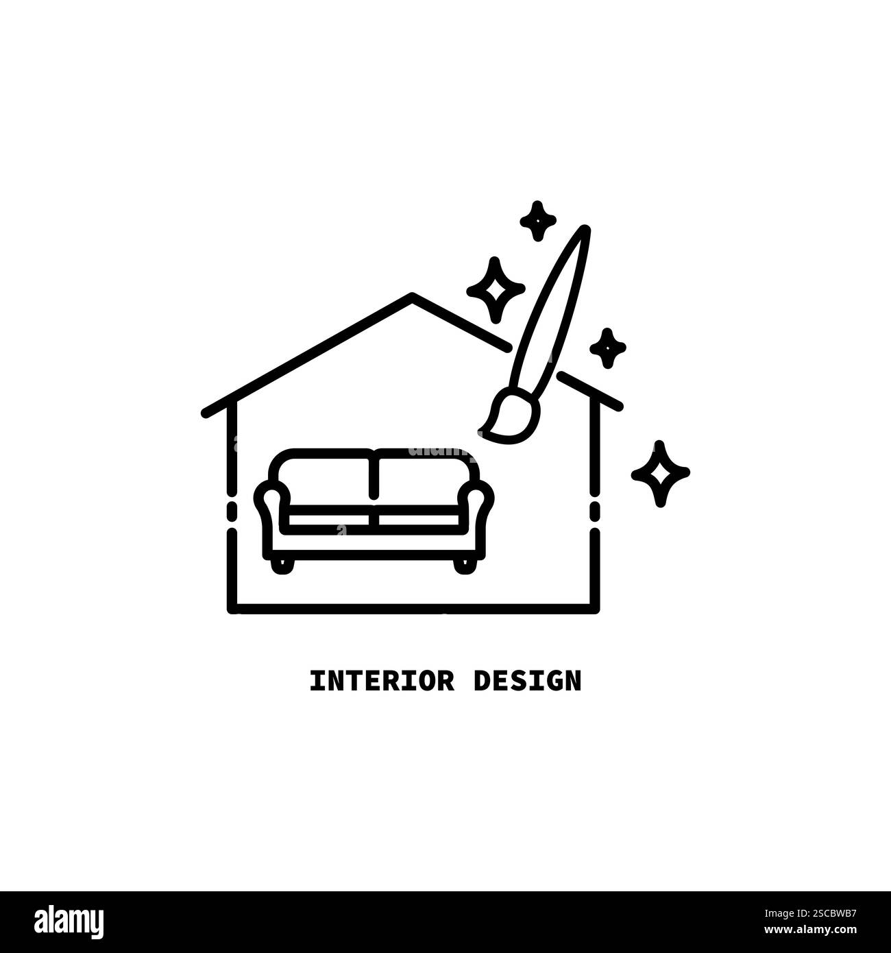 Design vettoriale per l'arredamento della casa. Logotipo di design di mobili Illustrazione Vettoriale