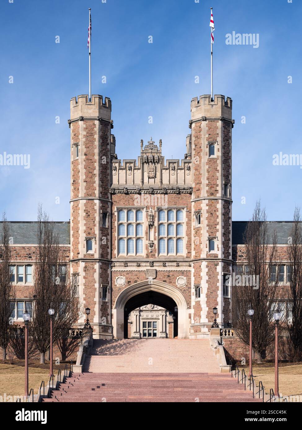 Washington University in St. Louis Brookings Hall, posizione: St. Louis, Missouri, architetto: Cope & Stewardson Foto Stock