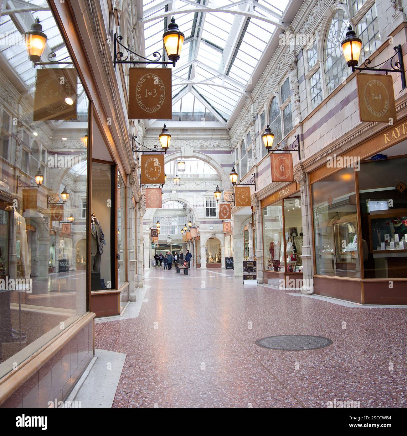 Costoso centro commerciale a Chester, Regno Unito Foto Stock