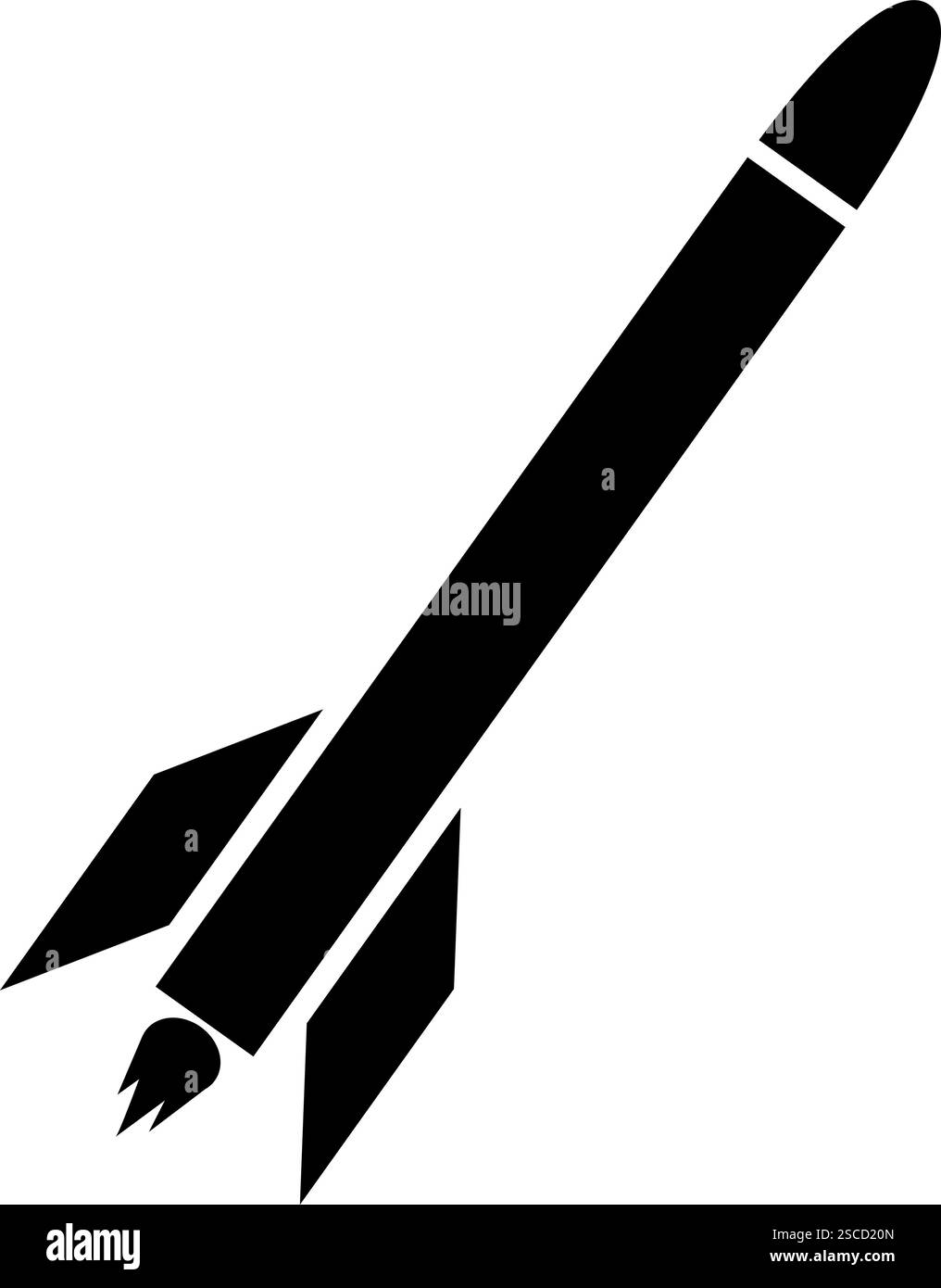 Razzo con simbolo di fumo o missile. Segni e simboli militari. Illustrazione Vettoriale