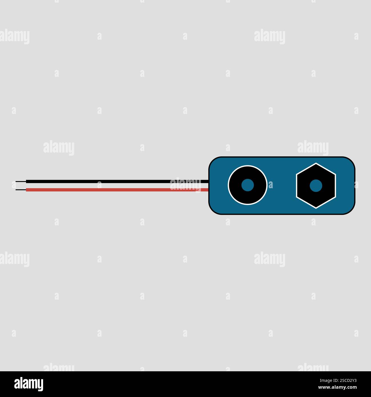 Segnale a scatto della batteria. Simboli e segnali elettrici. Illustrazione Vettoriale