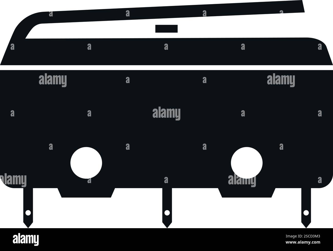 Segnale interruttore di finecorsa. Simboli e segnali elettrici. Illustrazione Vettoriale