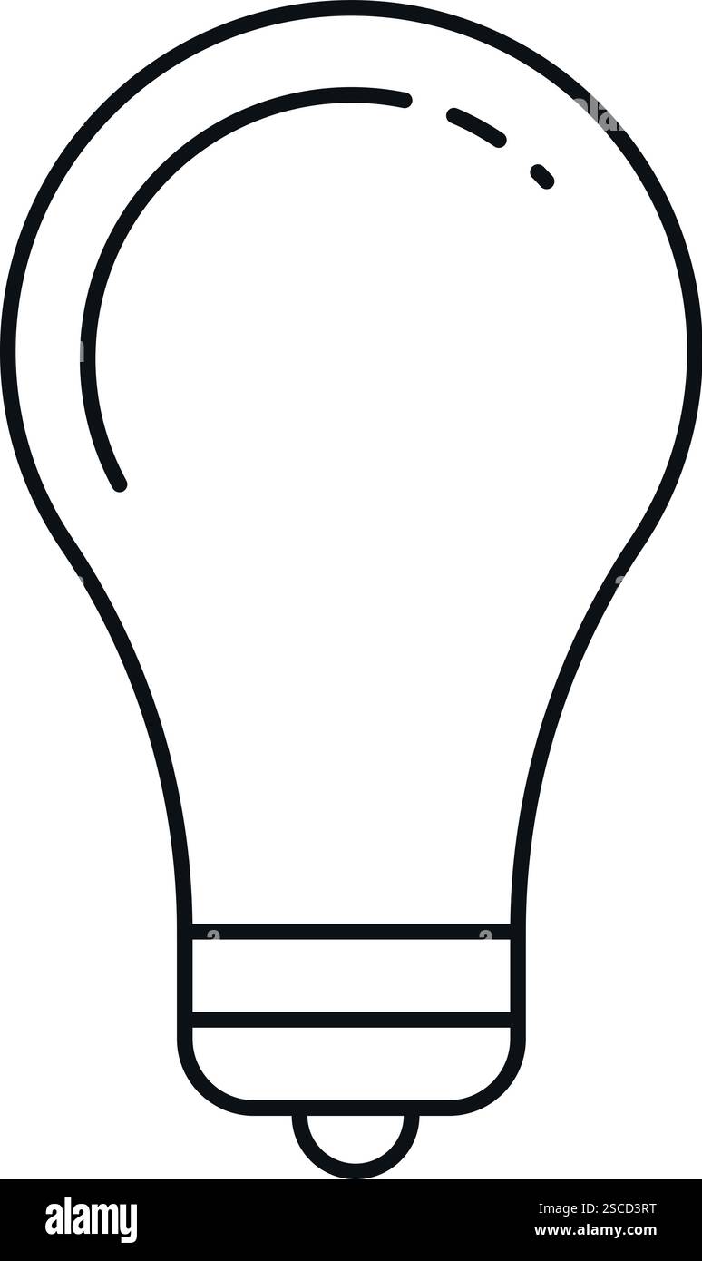 Icona della linea della lampadina. Simboli e segnali elettrici. Illustrazione Vettoriale
