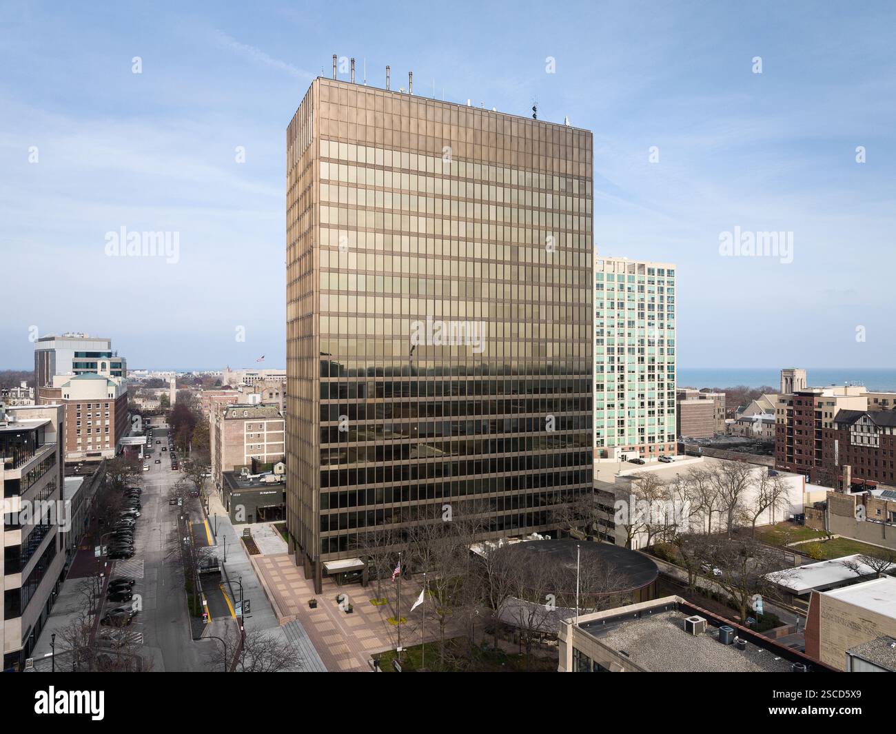 State National Bank Plaza, ubicazione: Evanston, Illinois, architetto: Schipporeit & Heinrich Foto Stock