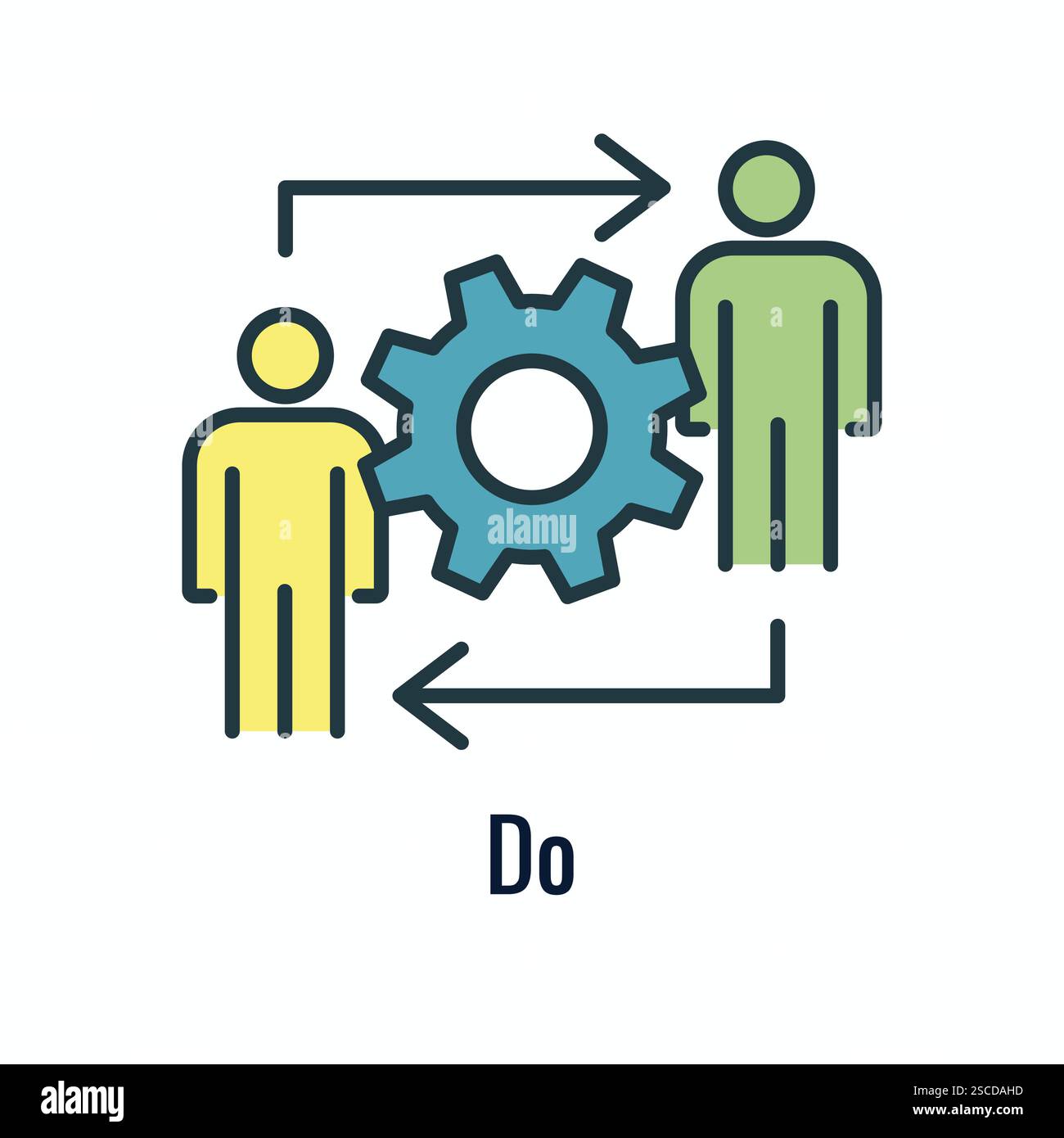 Fare il concetto per Plan Do Check Act for Business Strategy Continuous Improvement PDCA Illustrazione Vettoriale