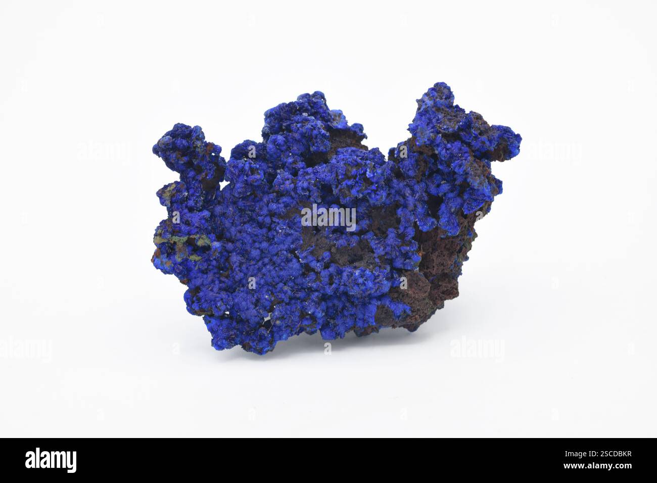 L'azurite è un carbonato di rame. Questo campione viene dal Marocco. Foto Stock