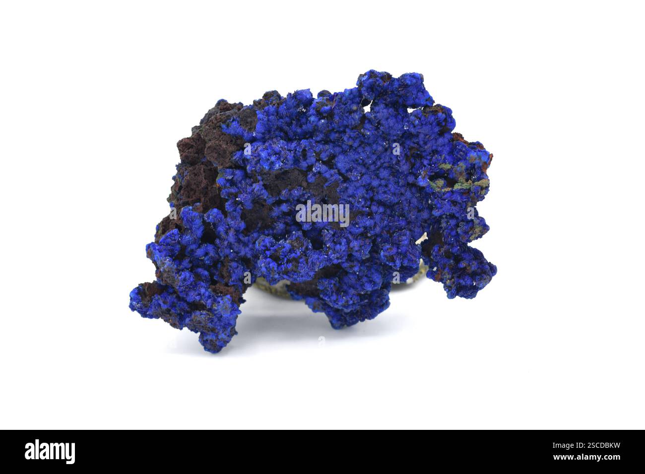 L'azurite è un carbonato di rame. Questo campione viene dal Marocco. Foto Stock