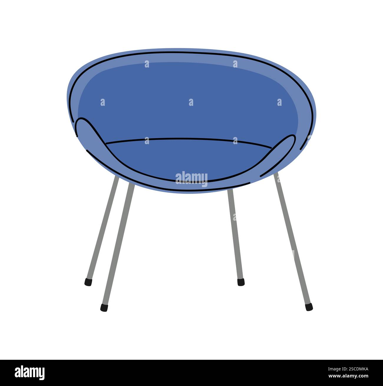 Sedia dal design alla moda in stile anni '70 retrò Illustrazione Vettoriale