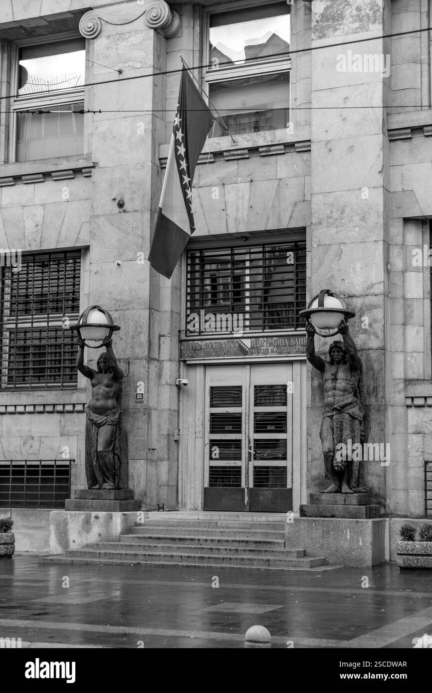Sarajevo - BiH - 11 FEB 2024: La Banca centrale della Bosnia ed Erzegovina è la banca centrale della Bosnia ed Erzegovina, situata nella capitale, S. Foto Stock