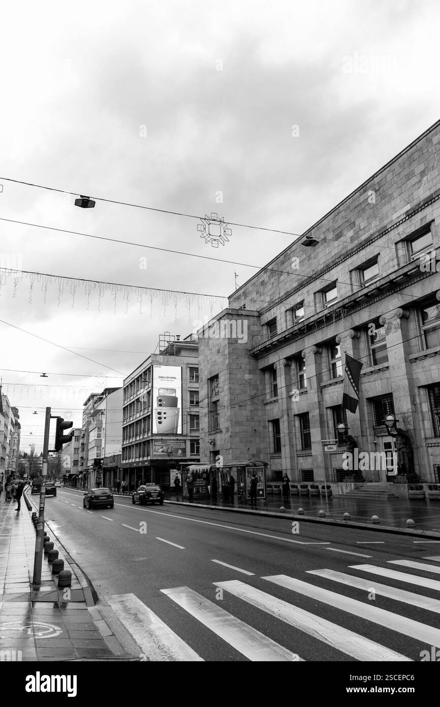 Sarajevo - BiH - 11 FEB 2024: La Banca centrale della Bosnia ed Erzegovina è la banca centrale della Bosnia ed Erzegovina, situata nella capitale, S. Foto Stock