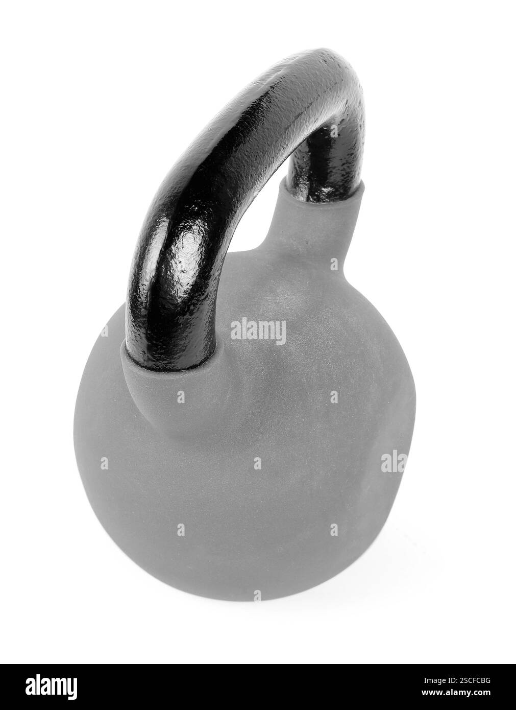 Un campanello metallico isolato su bianco. Attrezzature sportive Foto Stock